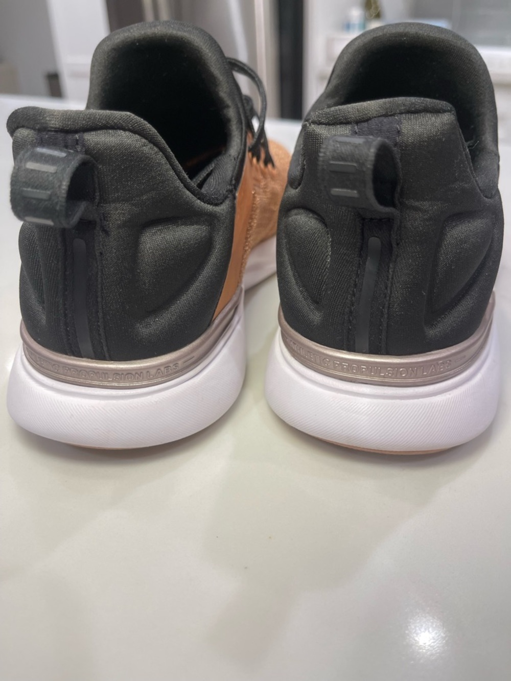 APL TechLoom Tracer women's sneakers in a rose gold and black knit colorway - Picture 12 of 16